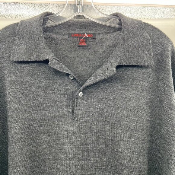 Linea Uomo Men's Wool Pullover Sweater Collared Gray Size 2XL Tall - Picture 2 of 8